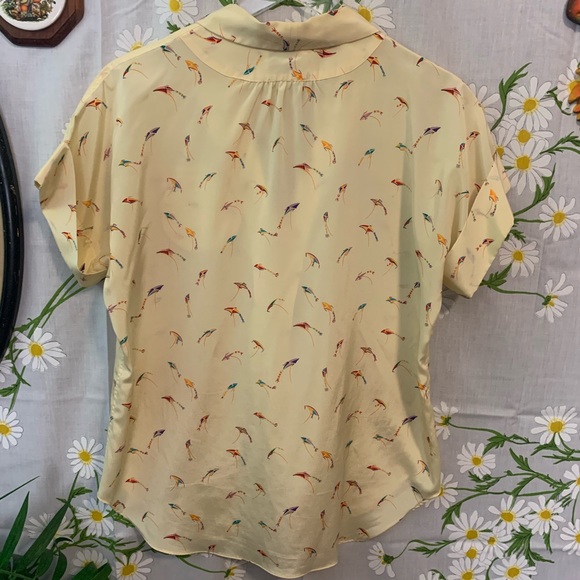 Vintage kite novelty small print button up blouse - Picture 7 of 9